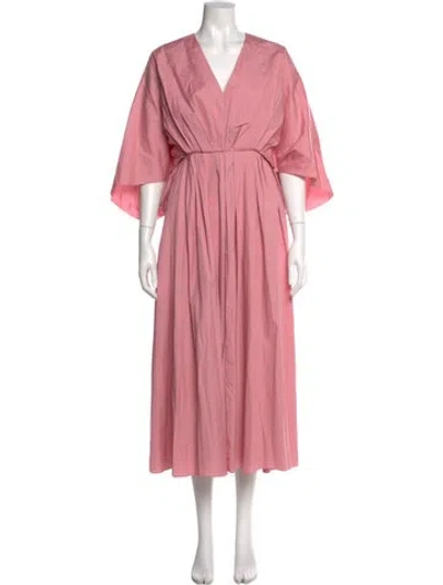 Pre-owned Roksanda V-neck Long Dress In Pink