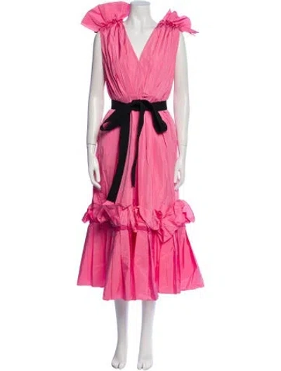 Pre-owned Roksanda V-neck Long Dress In Pink