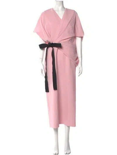 Pre-owned Roksanda V-neck Long Dress In Pink
