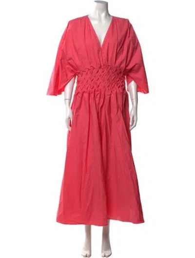 Pre-owned Roksanda V-neck Long Dress In Pink