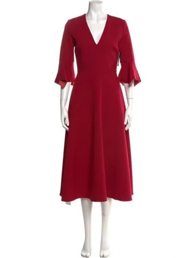 Pre-owned Roksanda V-neck Long Dress W/ Tags In Red