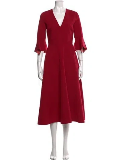 Pre-owned Roksanda V-neck Long Dress W/ Tags In Red