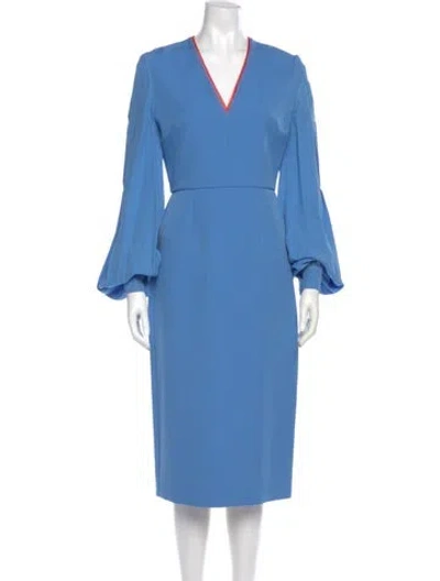 Pre-owned Roksanda V-neck Midi Length Dress In Blue
