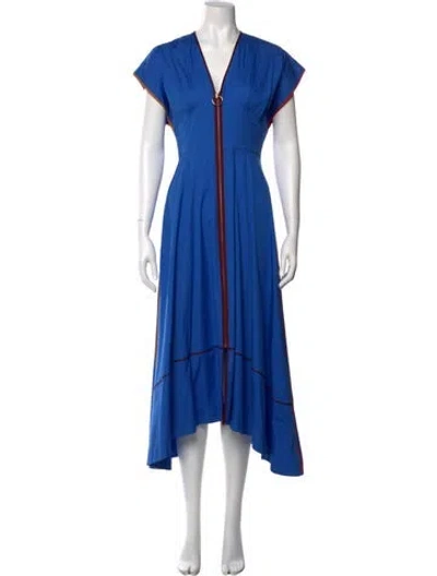 Pre-owned Roksanda V-neck Midi Length Dress In Blue