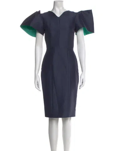 Pre-owned Roksanda V-neck Midi Length Dress In Blue