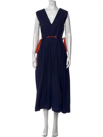 Pre-owned Roksanda V-neck Midi Length Dress In Blue