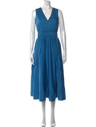 Pre-owned Roksanda V-neck Midi Length Dress In Blue