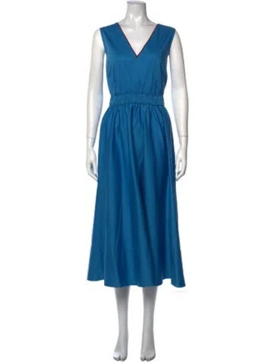 Pre-owned Roksanda V-neck Midi Length Dress In Blue