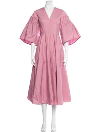 Pre-owned Roksanda V-neck Midi Length Dress In Pink
