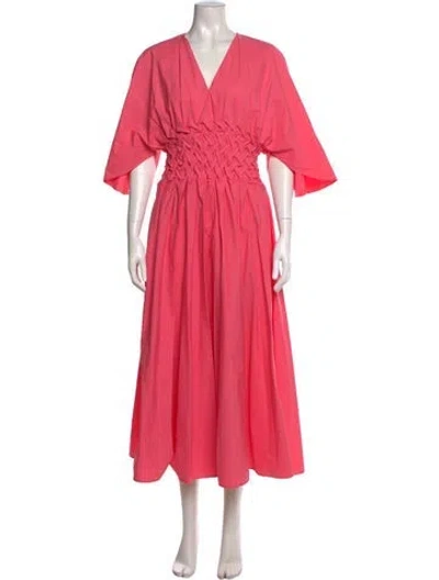 Pre-owned Roksanda V-neck Midi Length Dress In Pink