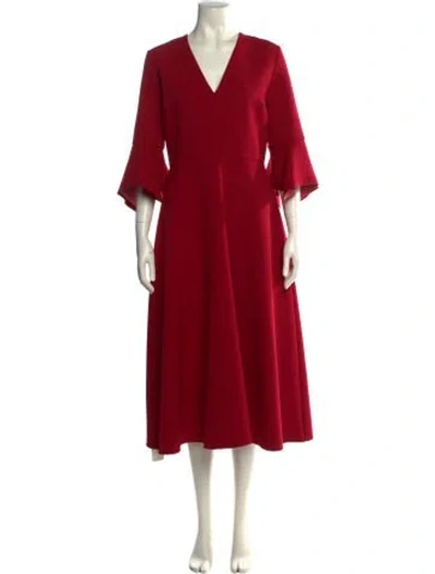 Pre-owned Roksanda V-neck Midi Length Dress In Red