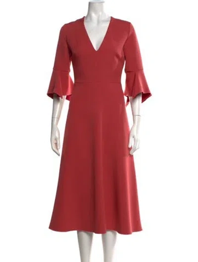 Pre-owned Roksanda V-neck Midi Length Dress In Red