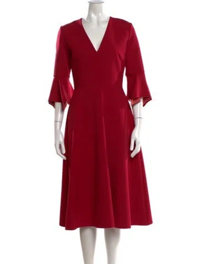 Pre-owned Roksanda V-neck Midi Length Dress In Red
