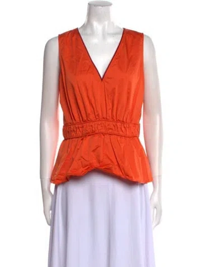 Pre-owned Roksanda V-neck Sleeveless Top In Orange