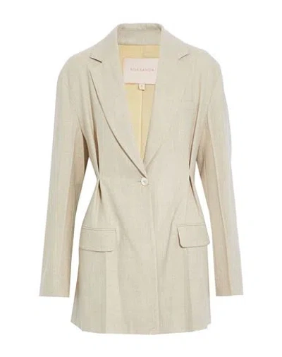 Roksanda Woman Blazer Beige Size 10 Virgin Wool, Elastane
