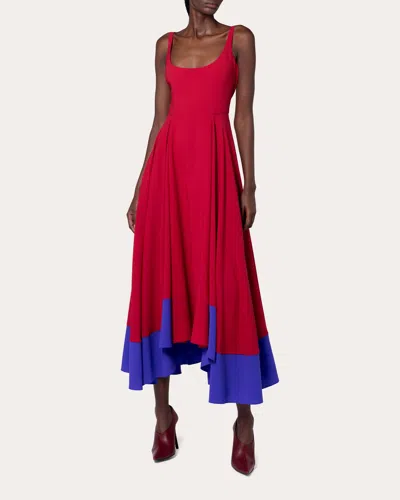 Roksanda Women's Awn Crepe Pleated Sleeveless Midi Dress