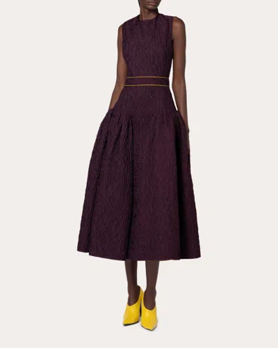 Roksanda Women's Aya Cloque Drop-waist Midi Dress
