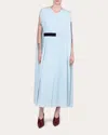 Roksanda Fyera Belted Cape-effect Crepe Midi Dress In Blue