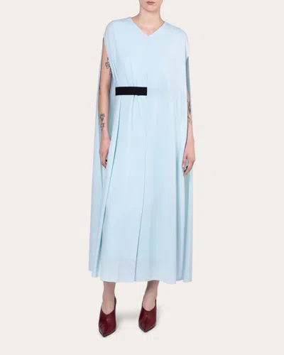 ROKSANDA WOMEN'S FYERA CREPE BELTED CAPE MIDI DRESS