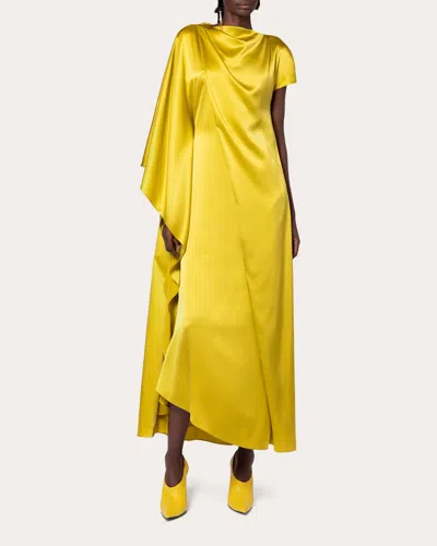 Roksanda Women's Hiba Silk Asymmetric Cape Midi Dress