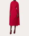 Roksanda Nour Crepe Midi Dress With Draped-sleeves In Red