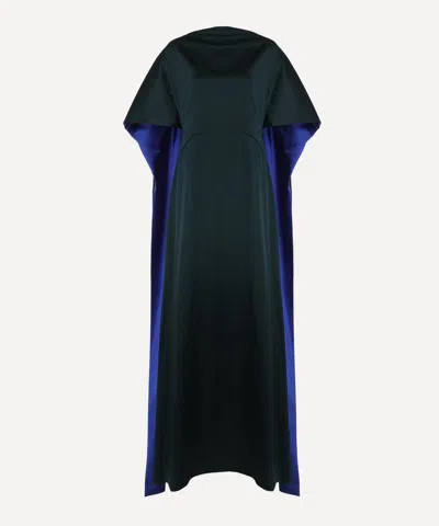 Roksanda Women's Seif Cape Silk Maxi Dress In Blue