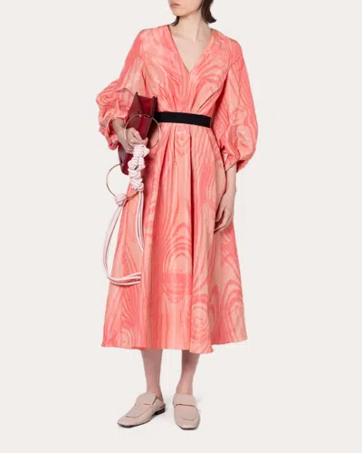 Roksanda Yasha Printed Taffeta Midi Dress In Multicoloured 1