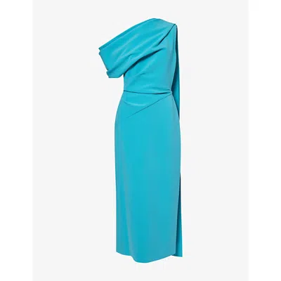 Roksanda Womens Azure Maite Draped Woven Maxi Dress In Green