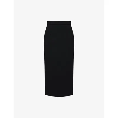 Roksanda Womens Black Persian Blue Amel Column Woven Midi Skirt