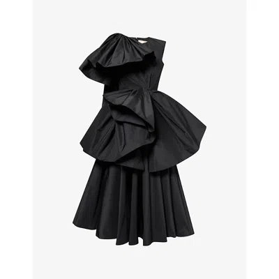 roksanda black dress Roksanda // Black & Multicolour Ruffled Silk Dress  VSP Consignment