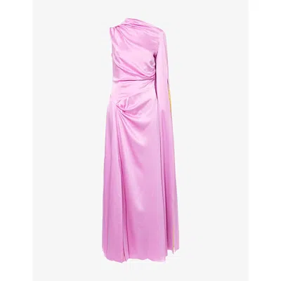 Roksanda Womens Lilas/zinnia Oma Draped Silk Maxi Dress
