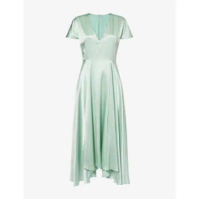 Roksanda Womens Opaline Noma V-neck Silk Midi Dress In Green
