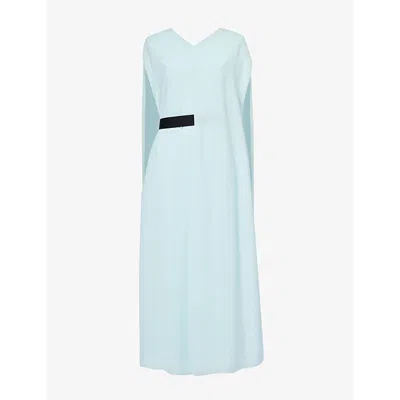 Roksanda Womens Fyera Belted Woven-blend Maxi Dress Celadon