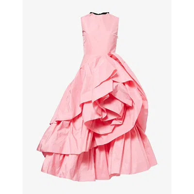 Roksanda Womens Rose Ruffled Sleeveless Woven Midi Dress In Pink