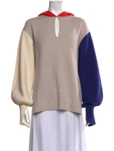 Pre-owned Roksanda Wool Colorblock Pattern Sweater In Pink