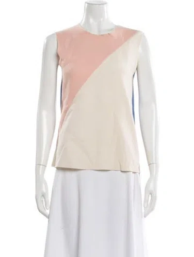 Pre-owned Roksanda Wool Colorblock Pattern Top In Neutral