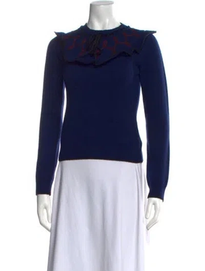 Pre-owned Roksanda Wool Crew Neck Sweater In Blue