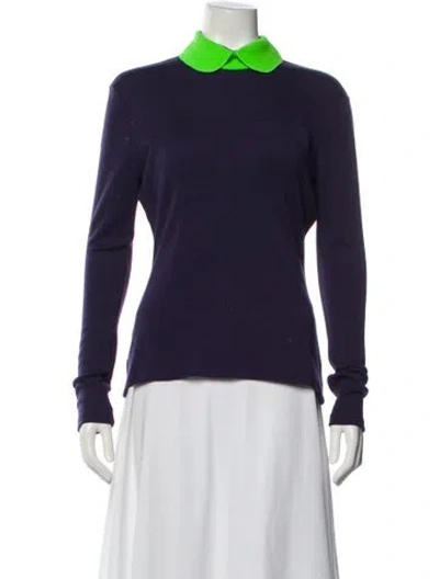 Pre-owned Roksanda Wool Long Sleeve Top In Purple