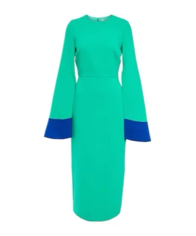 Roksanda Wool Midi Dress In Green