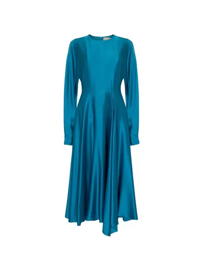 Roksanda Yelin Asymmetric-hem Midi Dress In Blue