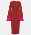 Roksanda Zimara Midi Dress In Sangria/fuchsia