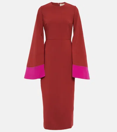 Roksanda Zimara Midi Dress In Sangria/fuchsia