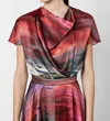 Roksanda Printed Draped Silk Satin Top In Multi