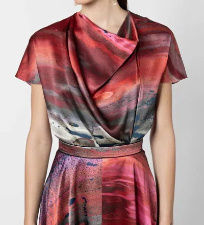 Roksanda Zua Top In Brush Framboise / Navy In Brown