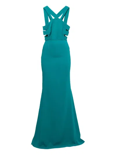 Pre-owned Roland Mouret 2024 Cut-out Mermaid Maxi Dress In Green