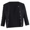 Roland Mouret 3/4 Sleeve Jacket In Black Linen In Black
