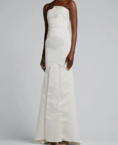 Pre-owned Roland Mouret $5670  Women's Ivory Abella Strapless Duchesse Gown Dress Size 8 In White