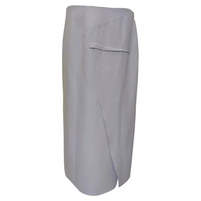 Roland Mouret Abrams Folded Midi Skirt In Purple Polyester In Gray