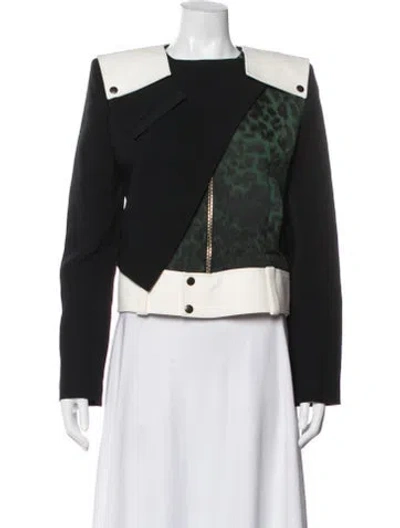 Pre-owned Roland Mouret Animal Print Jacket In Black