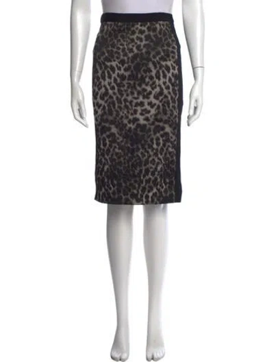 Pre-owned Roland Mouret Animal Print Knee-length Skirt In Black